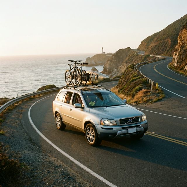 Family safely driving in a modern SUV